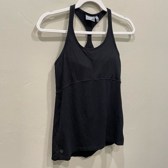Athleta Black Swift Reach And Restore Built-in Bra Tank Top - Size: XS - Picture 4 of 10